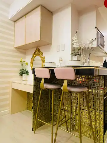 Stylish kitchen with bar seating